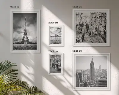 Gallery wall city landscapes and architectural icons