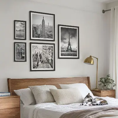 Gallery wall city landscapes and architectural icons
