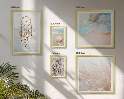 Framed photo set boho nature beach theme