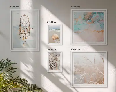 Framed photo set boho nature beach theme