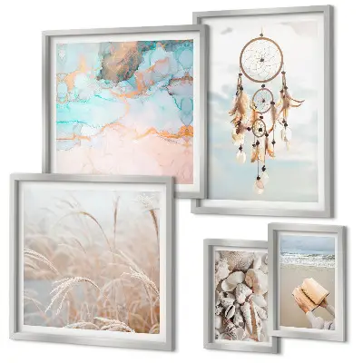 Framed photo set boho nature beach theme