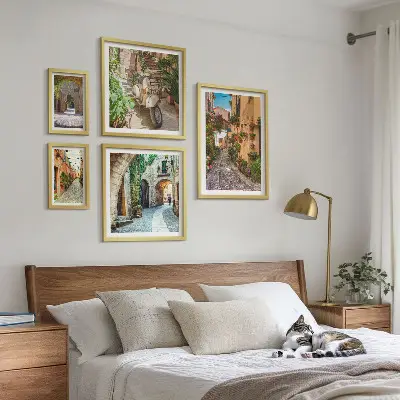 Gallery wall charming flower-lined streets