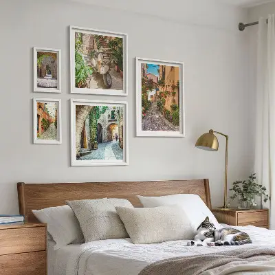 Gallery wall charming flower-lined streets