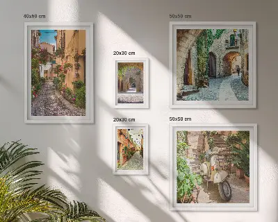 Gallery wall charming flower-lined streets