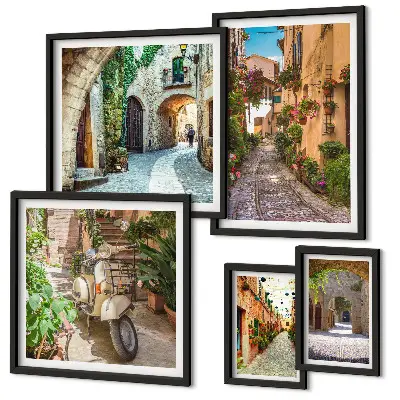 Gallery wall charming flower-lined streets