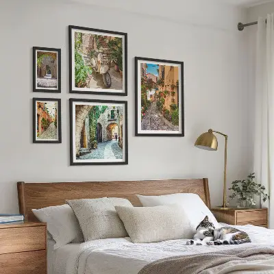 Gallery wall charming flower-lined streets
