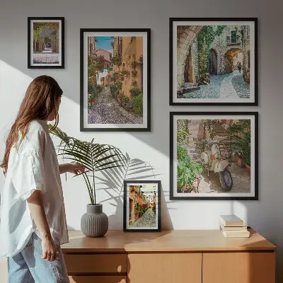 Gallery wall charming flower-lined streets