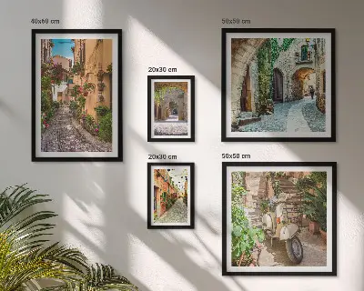 Gallery wall charming flower-lined streets