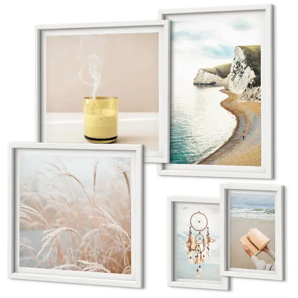 Framed photo set relaxing book theme