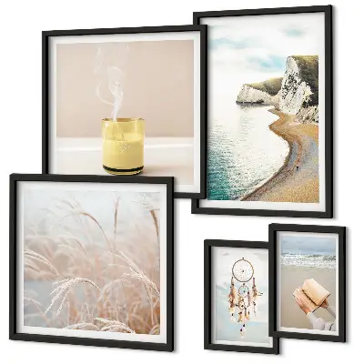 Framed photo set relaxing book theme