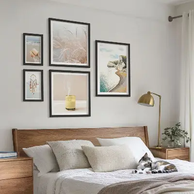 Framed photo set relaxing book theme