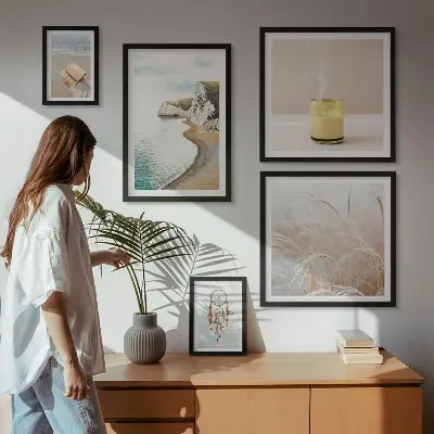 Framed photo set relaxing book theme