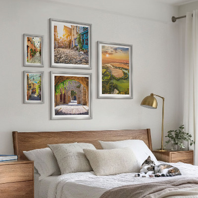 Set of 5 wall art pieces Charming, picturesque streets