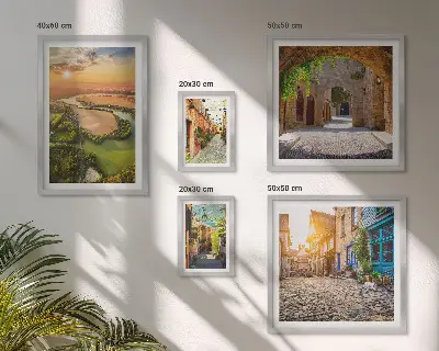 Set of 5 wall art pieces featuring charming picturesque streets