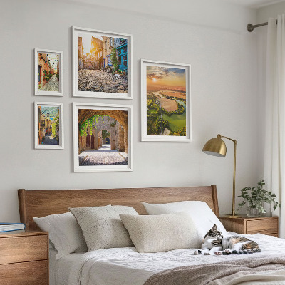 Set of 5 wall art pieces Charming, picturesque streets