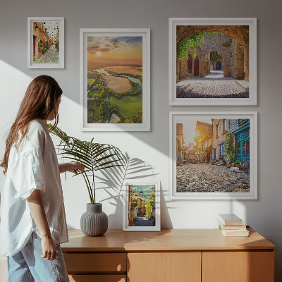 Set of 5 wall art pieces Charming, picturesque streets