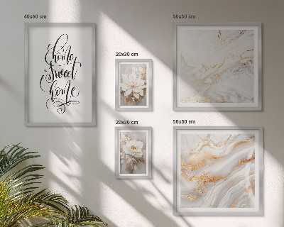 Gallery wall Stylish flowers marble interior