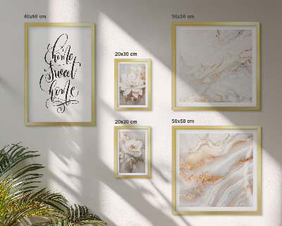 Gallery wall Stylish flowers marble interior