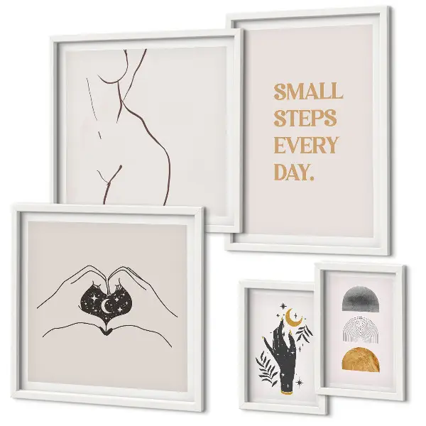 Framed photo set minimalist motivational quotes for positive thinking