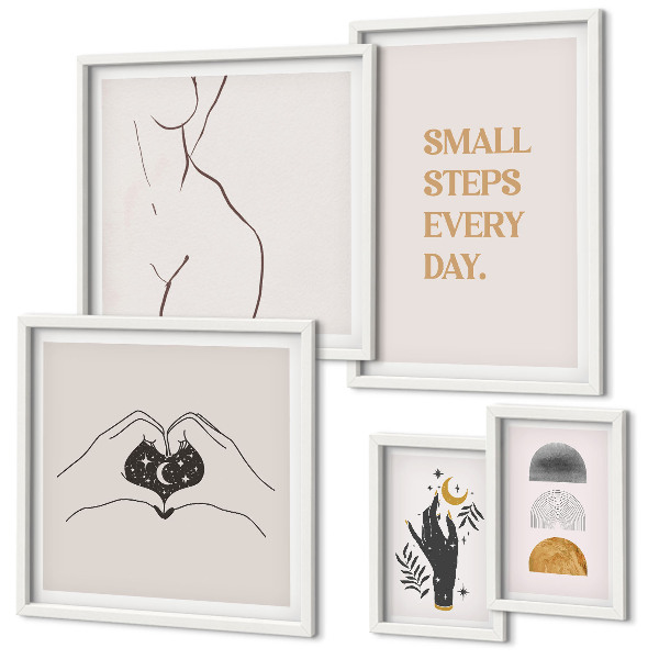 Framed photo set Motivation positive thinking minimalism