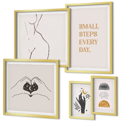 Framed photo set Motivation positive thinking minimalism
