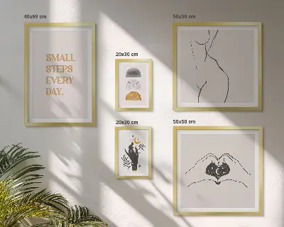 Framed photo set minimalist motivational quotes for positive thinking