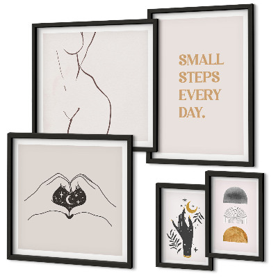 Framed photo set Motivation positive thinking minimalism