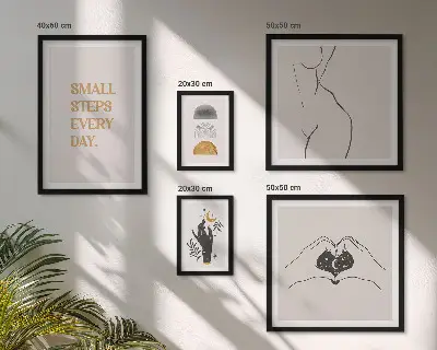 Framed photo set minimalist motivational quotes for positive thinking