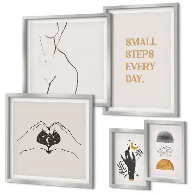 Framed photo set minimalist motivational quotes for positive thinking