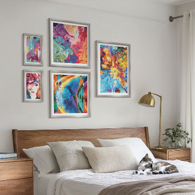 Set of 5 wall art pieces Abstract colorful compositions