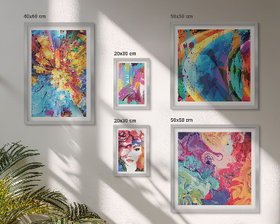 Set of 5 wall art pieces Abstract colorful compositions