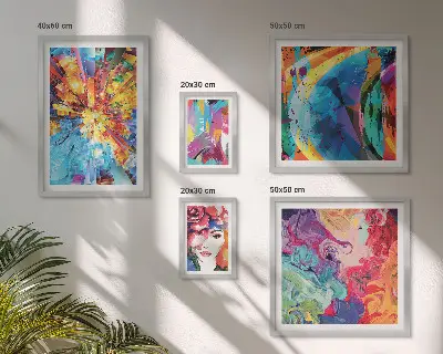 Set of 5 abstract colorful wall art pieces colorful compositions composition set