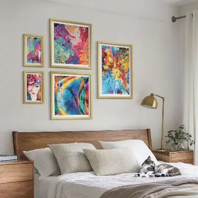 Set of 5 abstract colorful wall art pieces colorful compositions composition set