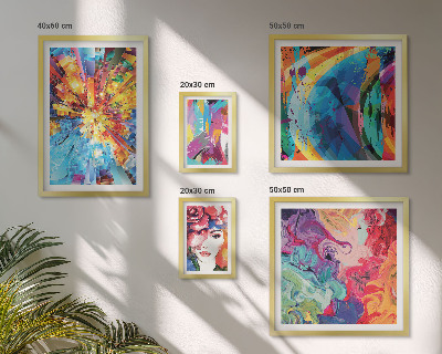 Set of 5 wall art pieces Abstract colorful compositions