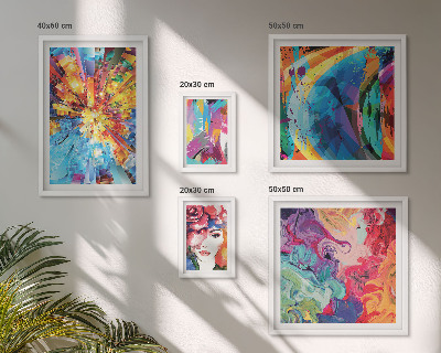 Set of 5 wall art pieces Abstract colorful compositions