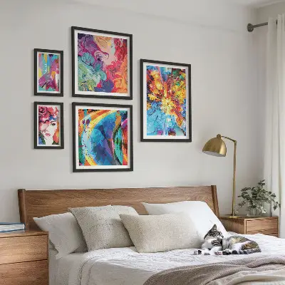 Set of 5 abstract colorful wall art pieces colorful compositions composition set