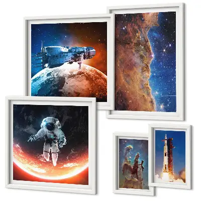 Space travel of the galaxy gallery wall print