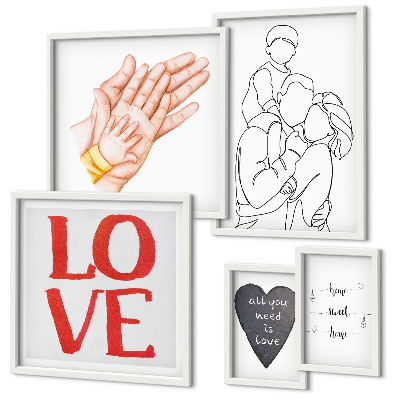 Framed photo set Family, love, warmth, happiness