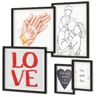 Framed photo set Family, love, warmth, happiness