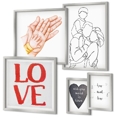 Framed photo set Family, love, warmth, happiness
