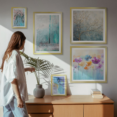 Gallery wall Abstract landscapes flowers