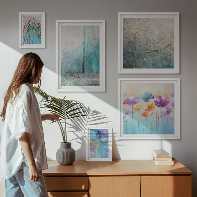 Gallery wall Abstract landscapes flowers