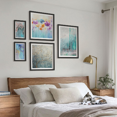 Gallery wall Abstract landscapes flowers