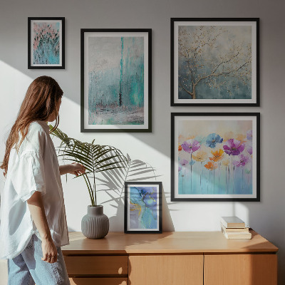 Gallery wall Abstract landscapes flowers