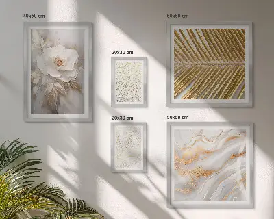 Set of 5 floral wall art pieces stylish motifs