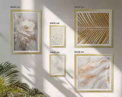 Set of 5 floral wall art pieces stylish motifs