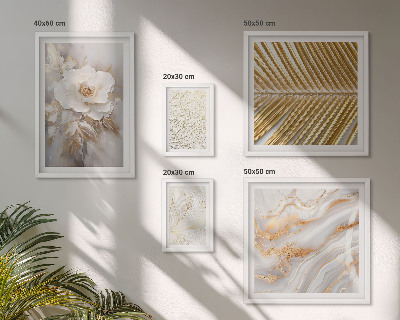 Set of 5 wall art pieces Stylish floral motifs