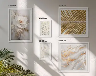 Set of 5 floral wall art pieces stylish motifs