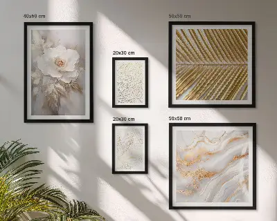 Set of 5 floral wall art pieces stylish motifs