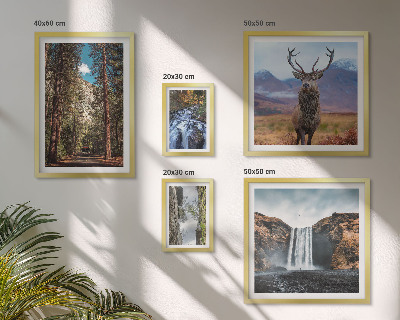 Set of 5 wall art pieces Landscapes waterfalls nature